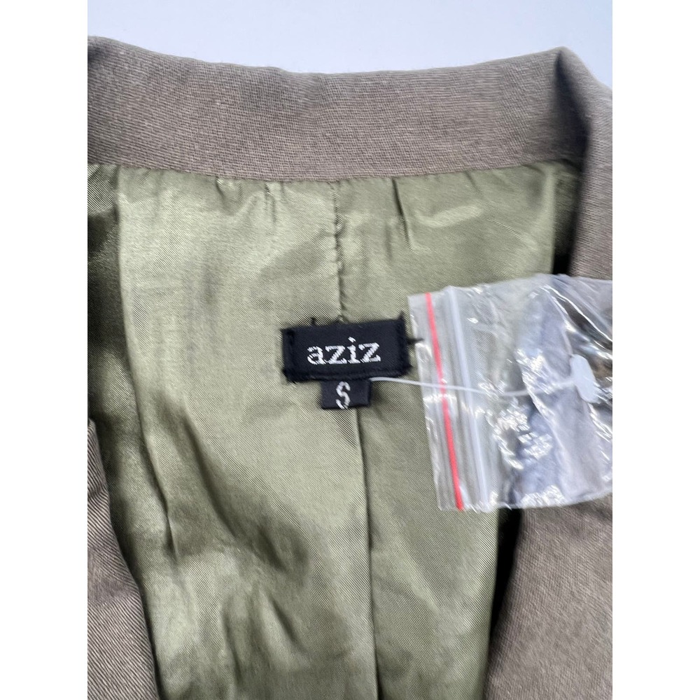 Nwot Aziz Olive Geen Embroidered Jacket View 4